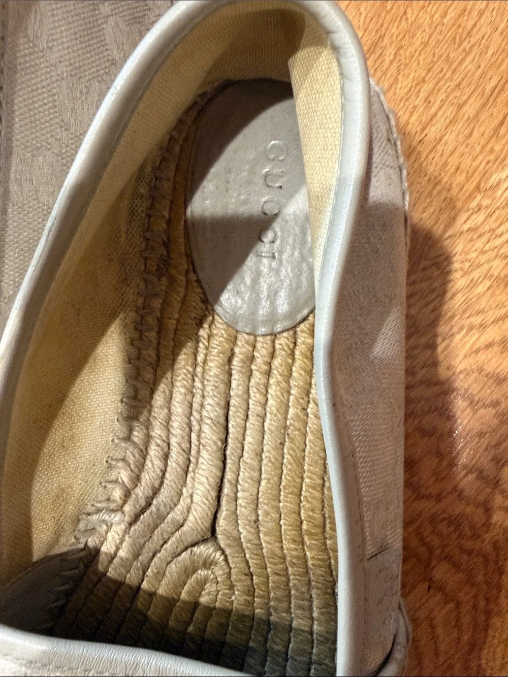Authentic Gucci GG Canvas Slip-On Espadrilles size 38.5